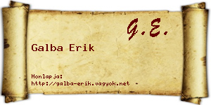 Galba Erik névjegykártya